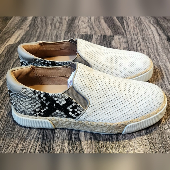 Sam Edelman Banks Espadrille Slip-On Sneakers White Snakeskin Size 6 - Picture 3 of 12